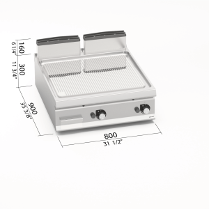 FRYTOP GAS RANU LX900 MOD. LXG9FR8-2/CPD