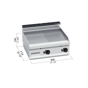FRYTOP 700 MOD. G7FM8B-2 " FE L/R GAS SOBREMESA"