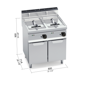 FREIDORA 700 MOD. E7F18-8M " 18+18 PIE ELEC."