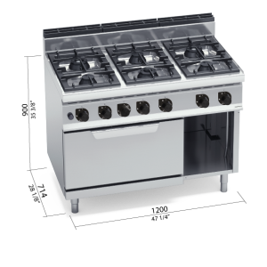 COCINA 700 MOD. G7F6+FG "6F+H 2/1 GAS"