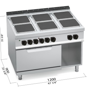 COCINA 900 MOD. E9PQ6+FE "6F CUAD. ELEC.+HORNO"