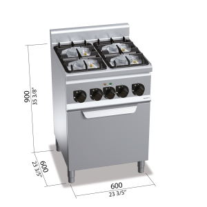 COCINA 600 MOD. G6F4PW+FE1 "4F+H 1/1 ELEC."