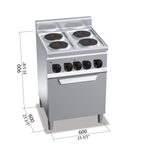COCINA 600 MOD. E6P4+FE1 "4F+H 1/1 ELEC."