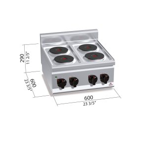 COCINA 600 MOD. E6P4B "4F RED.ELEC. SOBREMESA"